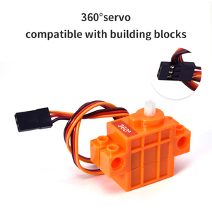 Micro servomotore 270 360 gradi grigio arancione per Arduino Microbit Raspberry Pi Smart Car Robot Servo compatibile Lego - Product Image 6