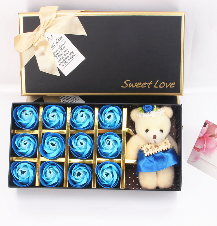 12 ensembles de couleur bleue + ours