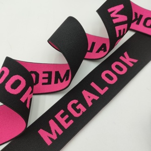 Diseño personalizado logotipo personalizado color material patrón al por mayor 3D en relieve letra jacquard banda elástica correas con logotipo - Product Image 4