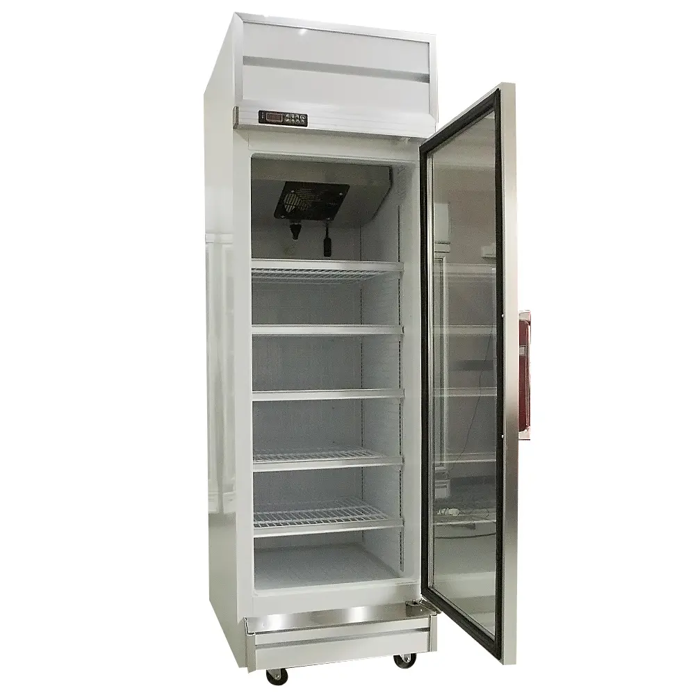 ตู้เย็นซูเปอร์มาร์เก็ตสำหรับจัดแสดงเครื่องดื่มเบียร์ประตูกระจก