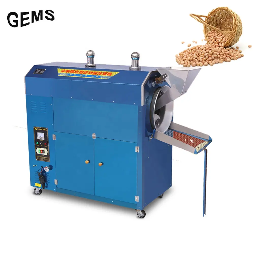 Máquina de aquecimento 100kg por hora, torneira, peanut cacao grãos