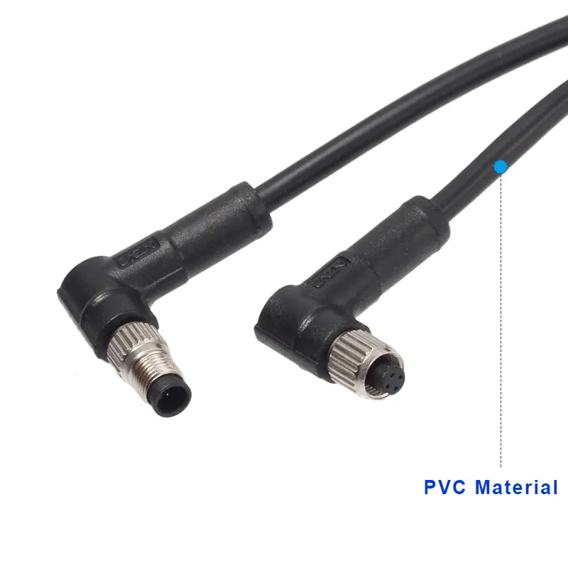 M5 sinyal konektörü 3pin 4 kutuplu açılı düz mini su geçirmez 5mm bağlantı kablosu su geçirmez IP67 sensörü M5 kablo konektörü