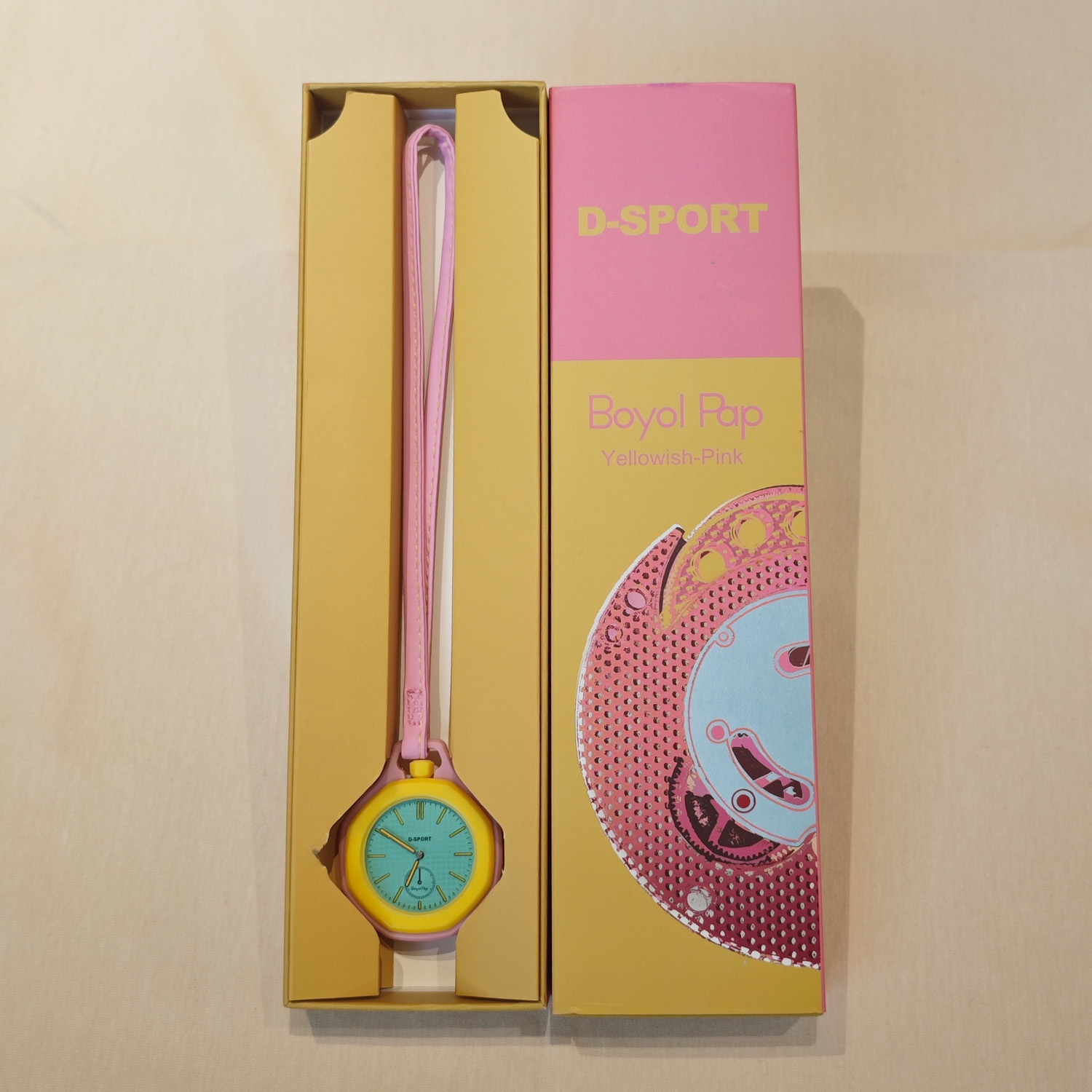 Pink yellow blue with gift box