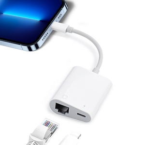 适用于iPhone即插即用2合1 RJ45以太网局域网适配器，带充电端口，适用于电话10/100Mbps - Product Image 2