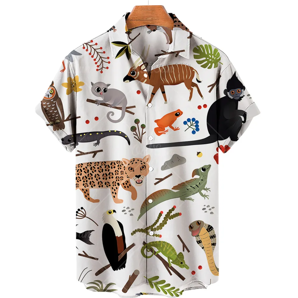 22024 nouvelle chemise de noël hawaïenne mode plage ample été imprimé chemise à manches courtes hommes 3D imprimé chemise