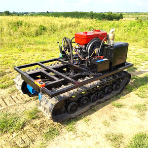 Black <strong>Rubber</strong> <strong>Track</strong> Chassis Small Harvester Tracked Undercarriage <strong>Systems</strong>