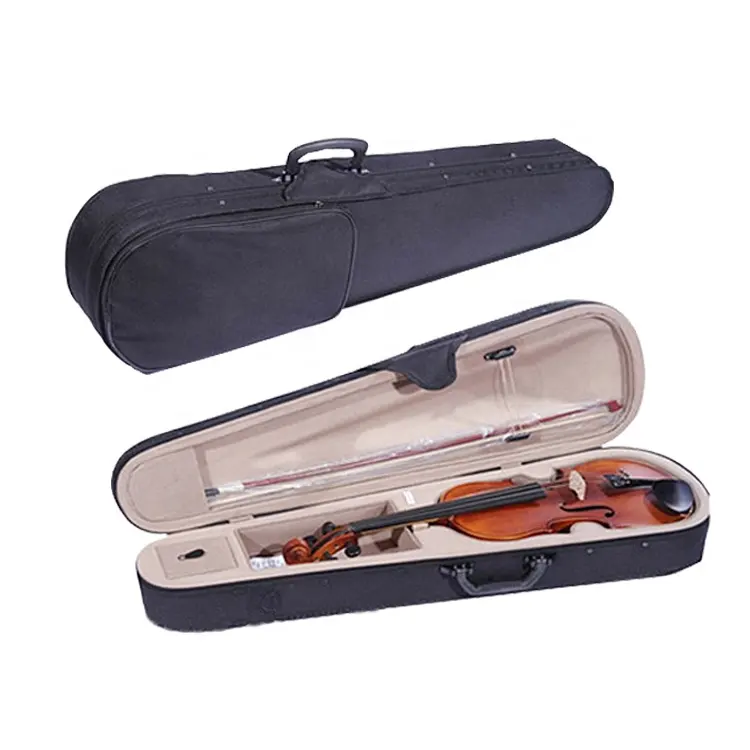 Licht violine shaped harte fall für 3/4 größe violine mit einstellbare schulter gurt-schwarz EVA wasserdichte violine fall