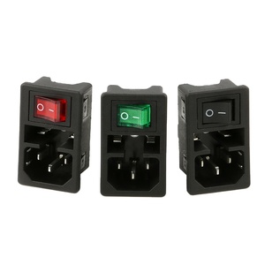 AC-01 erkek soket AC IEC fiş 7pins paneli montaj giriş kadın ac güç soketi sigorta rocker anahtarı ile - Product Image 1