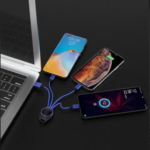 High Quality 3 in 1 Charging Cable Keychain USB Date Cable With LED Logo Fast Charging and Data Transfer Cable for Apple Android - Product Image 3