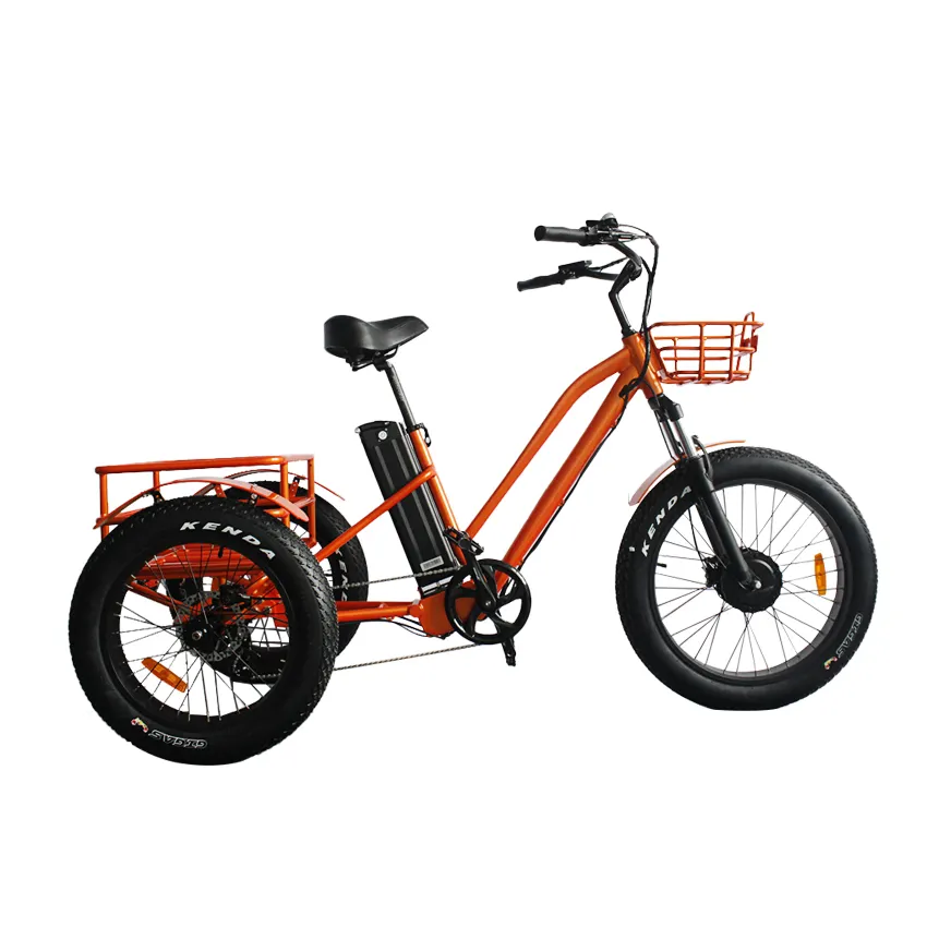 New design powerful 3 wheel electric bike for adult with rear basket(RSEB-706)
