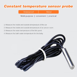 Termómetro para coche, pantalla LCD, controlador de Sensor de temperatura de reloj C/F, termostato para interior y exterior con sonda para vehículo y coche, pantalla LCD de 2 pulgadas - Product Image 4