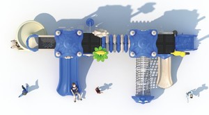 อุปกรณ์สนามเด็กเล่นกลางแจ้งเชิงพาณิชย์คุณภาพสูงจากโรงงาน ผลิตภัณฑ์สไลเดอร์โลหะและพลาสติกขนาดใหญ่ พื้นที่เล่นสำหรับเด็กกลางแจ้ง - Product Image 2