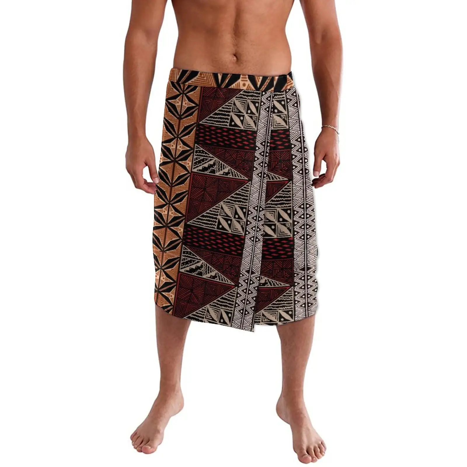 Roupas masculinas Ilha Ie Faitaga moda Polinésia Roupas tribais Dropshipping Roupas tradicionais de Samoa aceitam Sarongue masculino com estampa personalizada