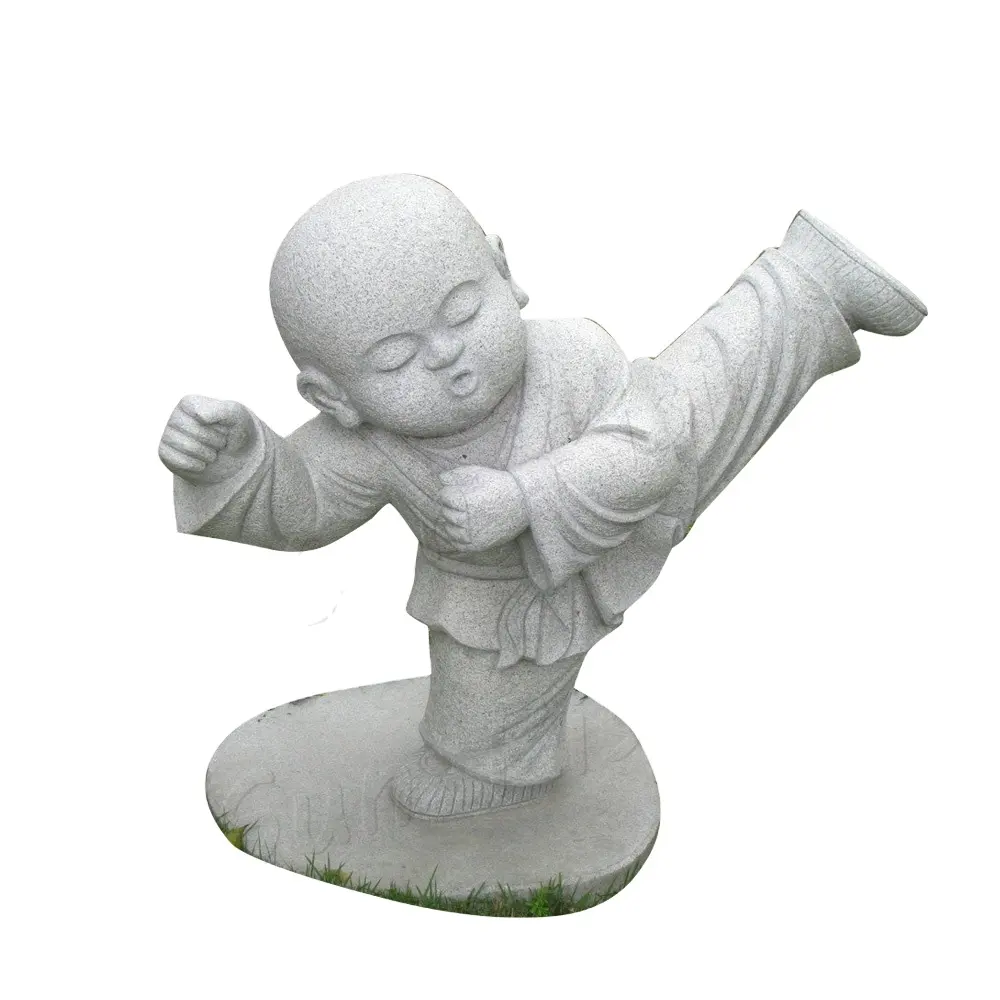 Giardino di alta Qualità Kung Fu Granito Del Bambino Statua di Buddha Per La Vendita