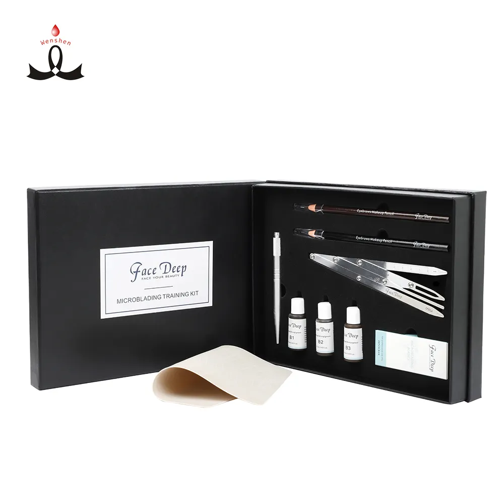 Kit de tatuagem de sobrancelha 3d, bebê personalizado, etiqueta privada, baixa queta 3d, iniciante, kit de treinamento portátil de microblading, fornecedor