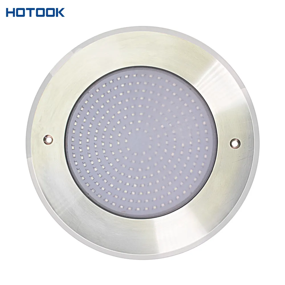 Hotook luz de piscina patenteada, 7.5mm, super fina, dc12v, rgb, aço inoxidável 316l, painel plano, submersível, led, lâmpada para piscina