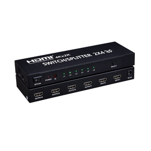 4K 30Hz 2x4 <strong>HDMI</strong> Splitter Switch Supports 3D with IR Wireless Remote Control for HD TV, Projector, Multiple <strong>Computer</strong> Monitor