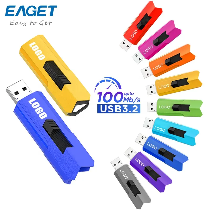 EAGET 16GB 32GB 64GB 128GBที่กําหนดเองขายส่งStick Unidadeแฟลชดิสก์100เมตร/วินาทีอินเทอร์เฟซUSB Memoria USBแฟลชไดรฟ์3.0 Pendrive