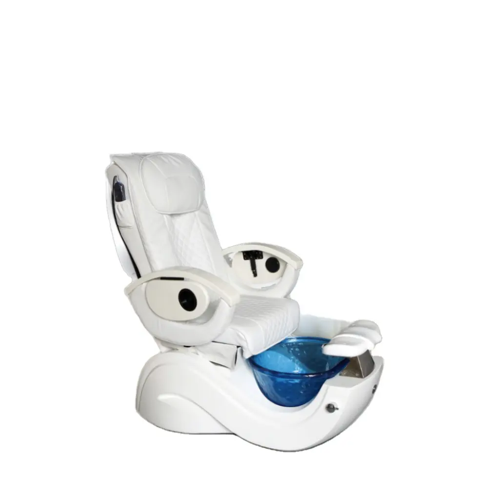 Factory customized white electric recliner, colorful foot bathtub, zero gravity massage pedicure chair