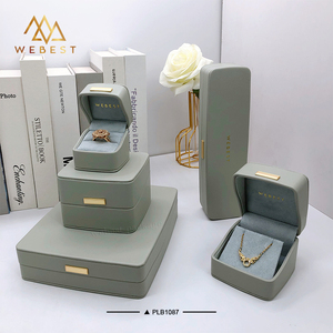 Webest High End deri mücevher kutusu deri mücevher kutusu organizatör gri Pu deri mücevher kutusu altın Metal <span class=keywords><strong>Decora</strong></span> ile