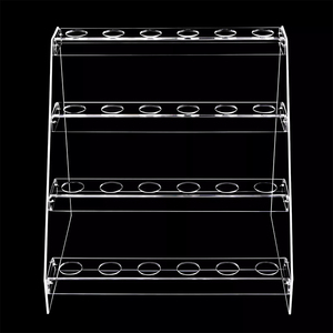 Nhà máy tùy chỉnh 24-lỗ tổ chức đám cưới tái sử dụng Acrylic <span class=keywords><strong>Ice</strong></span> <span class=keywords><strong>Cream</strong></span> Cone chủ khay hiển thị đứng Rack làm bằng vật liệu PMMA - Product Image 3