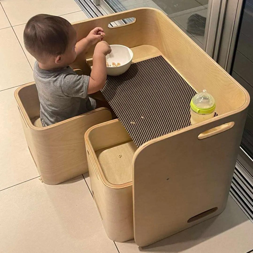 Mesa y silla 4 en 1 para niños, mesa de actividades de madera, Banco de escritorio para niños, sala de juegos de lectura, conjunto de silla