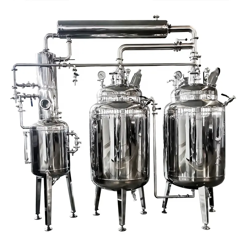 Essence Extraction Machine Falling Film Evaporator Vacuum Herb Extraction And Concentration Tank Solvent Essential Extraction