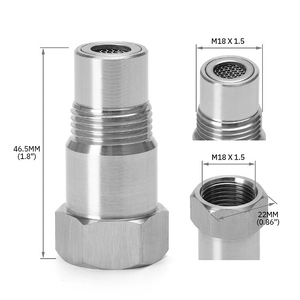 氧传感器M18x1.5 CEL检查发动机灯适配器CEL消除器迷你催化转化器O2氧传感器不锈钢