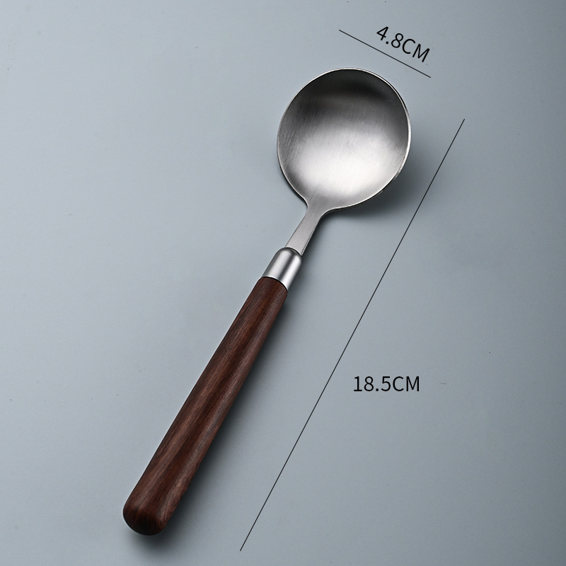 Imitation walnut wood round spoon