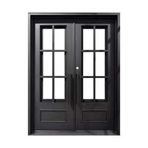 Özelleştirilmiş tek dış giriş ferforje kapı iki yan pencereler Modern tasarım salıncak açık tarzı su geçirmez otel için - Product Image 1