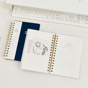 Englisch 176 Blatt Spiral gebunden Hardcover Notebook 365-Tage-Planer Kalender in bunter Abdeckung PU Hot Stamp ing 14.6x20.8 Zoll - Product Image 3