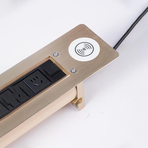 Escritorio de oficina oculto, bóveda motorizada, salida de interruptor de mesa/toma de corriente de escritorio giratoria multifuncional con cargador USB