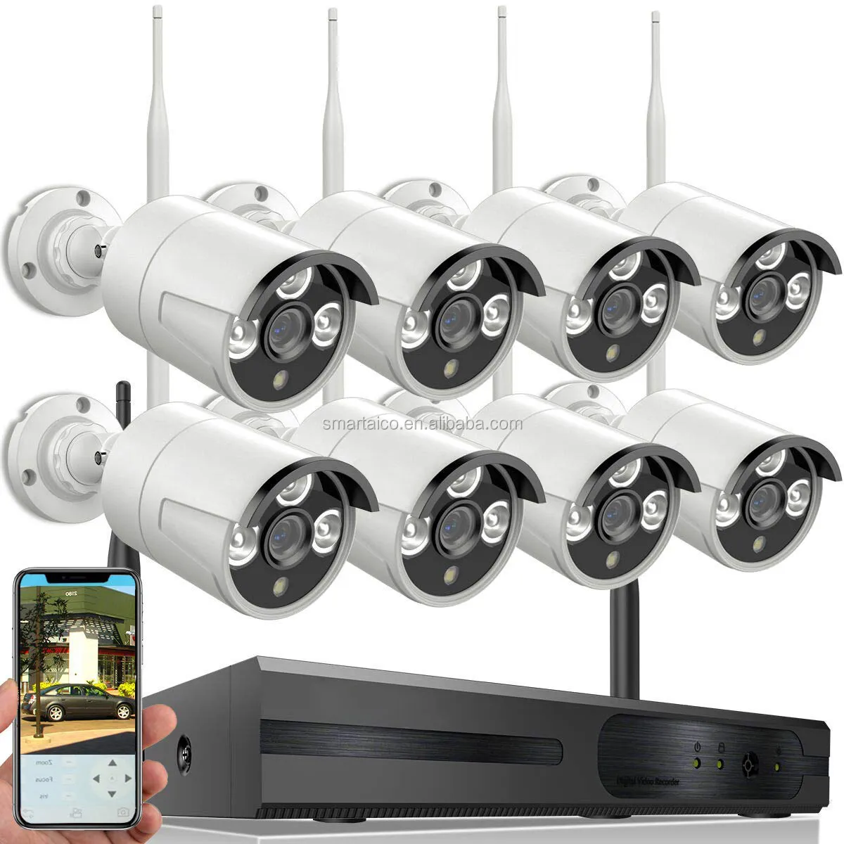 Лидер продаж, 8-канальная система видеонаблюдения AIPOTEC, беспроводная Wi-Fi IP-камера H.265 1080p, все в одном, комплект сетевого видеорегистратора