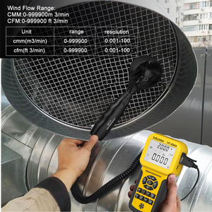 HOLDPEAK 856A Anemómetro digital 0-45 m/s Sensor de velocidad del viento con almacenamiento de datos y función clara - Product Image 2