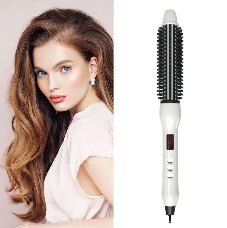 Private Label Electric Hair Straightener Brush Quick Heated Hair Dryer Hot Air Brush