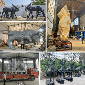 TREVI รูปปั้นสิงโตทองสัมฤทธิ์ดีไซน์ขนาดชีวิตคู่สำหรับตกแต่งสวนกลางแจ้ง - Product Image 6