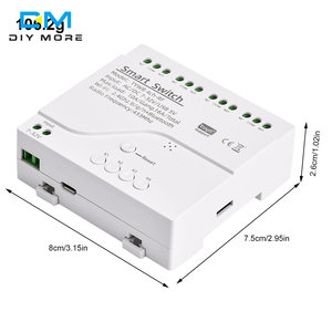 Tuya Smart Wifi Motor Switch Module DC7-32V RF 433 radiocomando 4 canali relè di Inching per Alexa Google Home