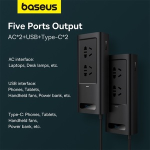 Baseus 150W汽车逆变器Pro DC 12v至交流220V 110V汽车电源逆变器通用串行总线C型汽车电源适配器快速充电器 - Product Image 3
