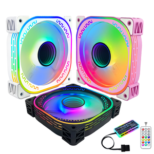 新しいデザイン12V6ピンLEDライトRGBゲーミングPCコンピューターファンLEDマルチカラー120mmCPUクーラーファンRGBコンピューターファン - Product Image 2