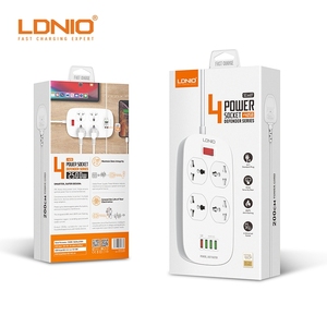 LDNIO SC4407 presa elettrica a 4 vie con caricatore USB a 4 porte ricarica rapida cavo di prolunga da 2m / 6 piedi presa multipla - Product Image 6