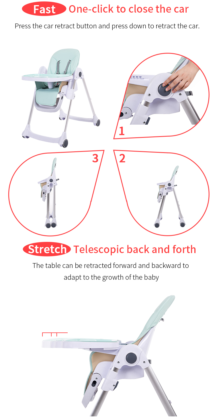 Factory wholesale good quality high chair baby feeding cheap price carbon steel frame baby high chair for baby 2-5 years old