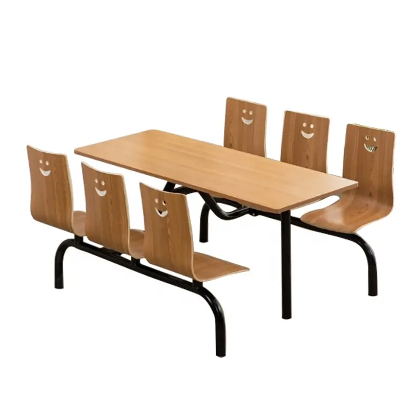 स्कूल डाइनिंग हॉल डाइनिंग टेबल और कुर्सी संयोजन रेस्तरां स्नैक्स एकीकृत डाइनिंग टेबल और कुर्सी