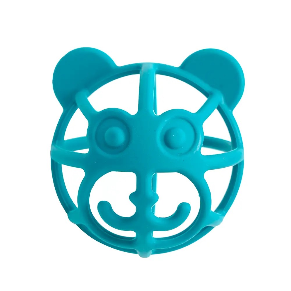 לוגו מותאם אישית צעצוע בקיעת שיניים לילדים בצורת דוב בעלי חיים סיליקון נשכן תינוק כדור בקיעת שיניים צבעוני לתינוק