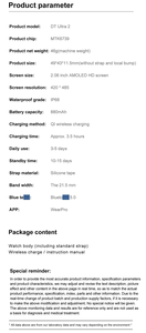 DT Ultra 2 16 gb smartwatch büyük bellek su geçirmez Wifi çağrı ChatGPT Smartwatch 2.06 inç Amoled ekran DT Ultra 2 GPS ile - Product Image 2