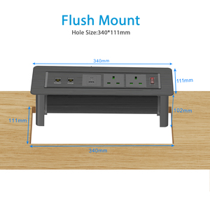 Zócalo de escritorio abatible hacia arriba manual empotrado multifunción de oficina Zócalo giratorio oculto de escritorio con cargador de 65W PARA EL USB-C - Product Image 4
