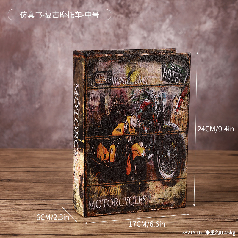 2821Y-02 Simulation Book - Retro Motorcycle - Medium Size