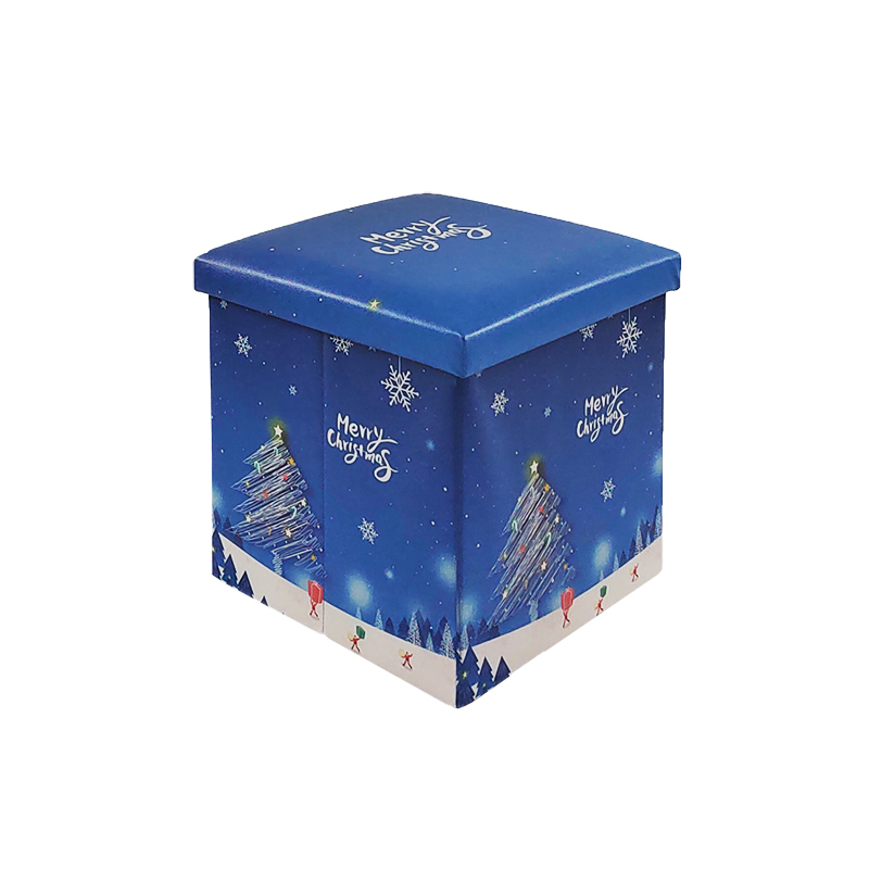 Christmas style leather storage ottoman and new pouf chair living room stool high quality ottoman