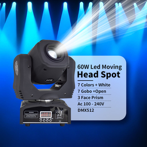 LEDスポット60Wミニムービングヘッドライト7色8ゴボDMX512サウンドDJステージエフェクトライトパーティーダンスディスコバーミュージック用 - Product Image 1