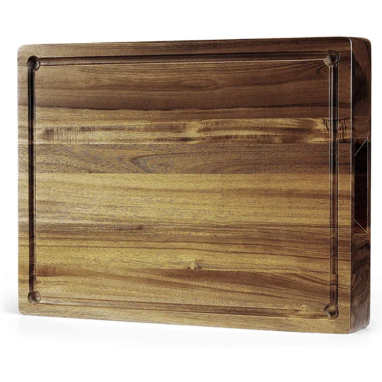Placa de corte de madeira de acácia, placa de corte de madeira e bambu personalizada