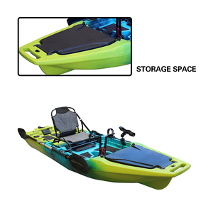 Kayak de plástico duro Modular de 14 pies con sistema de Accionamiento de doble pedal Diseño para 1 persona Sit-On-<span class=keywords><strong>Top</strong></span> Single Paddler Ocean Waters Fishing